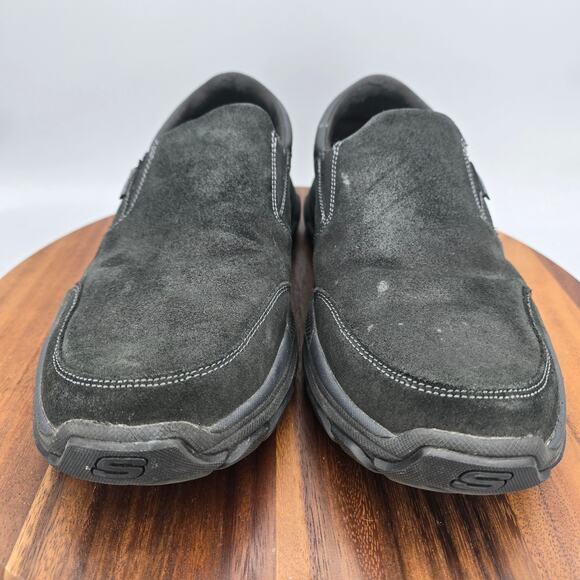 Skechers Shoes Mens 11.5 Black Leather Respected Calum Slip On Casual Loafers main image 7